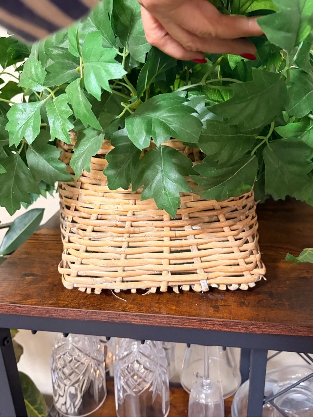Artificial Ivy Basket - Green Faux Hanging Plant